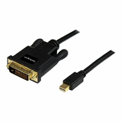 StarTech.com 3 ft Mini DisplayPort to DVI Adapter Cable - Mini DP to DVI Video Converter - MDP to DVI Cable for Mac / PC 1920x1200 - Black (MDP2DVIMM3B) - DisplayPort cable - 91.44