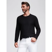 Ombre Structured mens sweater with round neckline - black