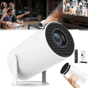 NETSCROLL mini projektor MagProject (1280x720 HD, Wi-Fi & Bluetooth, projicira do 500 cm, 180° vrtenje, kompakten in prenosen, idealen za dom ali potovanja)