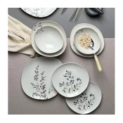 Jedilni set 12 kosov bela/vijolična/porcelan