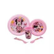 Stor Otroški jedilni set Minnie Mouse 5 delov - krožnik, skleda, skodelica in jedilni pribor, 74415