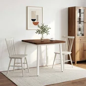 vidaXL 70 x 70 x 75 cm Masiven les akacije Temno rjava in bela Kvadrat