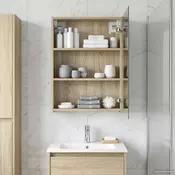 vidaXL Kopalniška ogledalna omara Sonoma hrast 50 x 14,5 x 70 cm