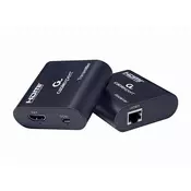 Gembird Podaljšanje AV signala Gembird DEX-HDMI-03, črna, do 60m, 1080p, struktura Cat6, HDMI 1.3, 3W, EDID podpira, kompaktna zasnova.