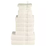 Vidaxl vidaXL 12-delni komplet brisač Premium SOLUND, kremne barve, 600 g/cm2