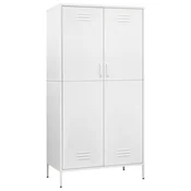 Vidaxl Garderobna omara bela 90x50x180 cm jeklo