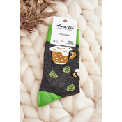 Mens Patterned Socks Beer Grey and Green
