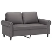 2-dijelni set sofa s jastucima sivi od umjetne kože