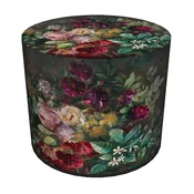 shumee Okrogla dekorativna tabure, Bertoni, potisk šopka - za dnevno sobo, za otroško sobo, valj 40 cm, eleganten, zadrga, snemljiva prevleka