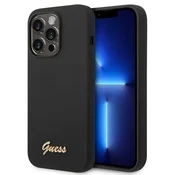 Guess Ovitek Guess Silicone Vintage Gold Logo za iPhone 14 Pro 6.1 - črn