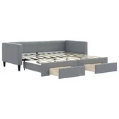 vidaXL vidaXL Izvlečna dnevna postelja s predali brez vzmetnice 100x190 cm, (22053115)