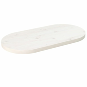Greatstore Mizna plošča bela 60x30x2,5 cm trdna borovina ovalna