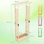COSTWAY Cvetlični zaboj s pergolo za plezalne rastline, (5000194736)