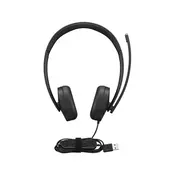Lenovo 4XD1P83425 slušalka Slušalke z mikrofonom Žični Naglavni trak Klici/glasba USB vrsta-A Črna
