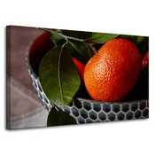 shumee Platno s sliko Kuhinjske pomaranče 100x60 cm Sadje v košarici