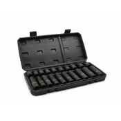 GEKO Udarni ključ 10-19mm, 1/2, 38/78mm, set 20 kosov, CrMo, 6-robni v kovčku G10517