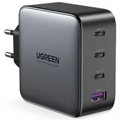 UGREEN Stenski polnilec UGREEN CD226, USB QC3.0, 3x USB-C, 100W, PD (črn), (20633319)