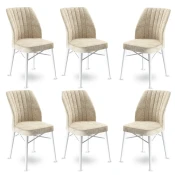 Hanah Home Set 6 trpezarijskih stolica Flex Krem-Beli