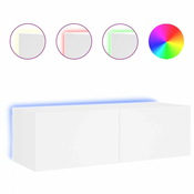 Zidni TV ormaric s LED svjetlima bijeli 100 x 35 x 31 cm