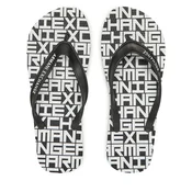 Armani Exchange za moške. XUQ002XV676N814 Logotip japonk črna, bela (41), Črna, Ravna stran, Oblačila za plažo
