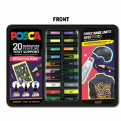 Marker Uni gift set Posca u metalnoj kutiji (mix pc-1m/ pc-3m/pc-5m) groovy colours 20/1