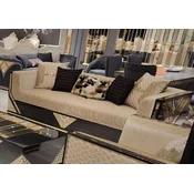 Casa Padrino luxury 3 seater sofa gold/black - Living room sofa - Hotel sofa - Living room furniture - Hotel furniture - Luxury furnishings - Luxury living room furniture