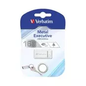 VERBATIM Flash disk 16 GB Metal Executive, USB 2.0, srebrn