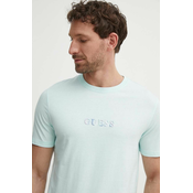 Pamucna majica Guess za muškarce, boja: tirkizna, s aplikacijom, M4GI92 I3Z14