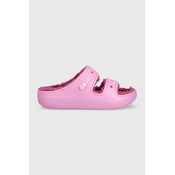 Kucne papuce Crocs Classic Cozzzy Sandal boja: ružicasta