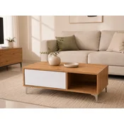 Klub sto Iva, 100x60x38, drvo/bela sjaj