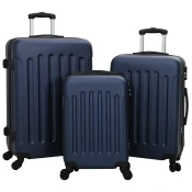 vidaXL Set kovčkov 3 kosi Trdi temno modri 20” 24” 28” ABS