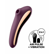 Satisfyer Dual KISS vibrator sa stimulatorom klitorisa Wine red 18,8 cm
