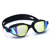 INF Enodelna silikonska plavalna očala z HD UV lečo in etuijem Black&Gold, (5000292906)