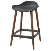 GRÖNSTA Barski stol, višina pulta siva/temno rjava/les notranji/zunanji, 64 cm