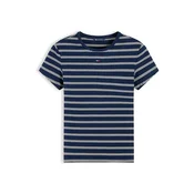 Tommy Jeans Majica ESSENTIAL temno modra / bela