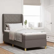 vidaXL vidaXL Postelja s pomičnim vzmetenjem in vzmetnico Taupe 90x190 cm Tkanina, (22052525)