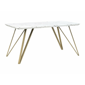Miza Berwyn 1370 (Zlata + Beli marmor) Zlata, Beli marmor, 75x80x150cm, MDF plošča, Kovina