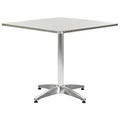 Vidaxl Vrtna miza srebrna 80x80x70 cm aluminij
