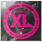 Strune DAddario kitara bas EXL170-5TP 45-130 nickel 2 pack