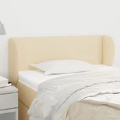 Vidaxl Vzglavje z ušesi krem 83x23x78/88 cm blago