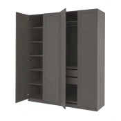 PAX / BERGSBO Garderober, tamnosiva/tamnosiva, 200x60x236 cm