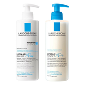 La Roche-Posay Lipikar protokol za suho kožo, nagnjeno k dermatitisu (higiena in nega), 400 ml + 400 ml