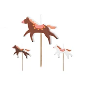 PartyDeco Svečke Konji 5,8 x 4 cm, 3 kosi