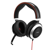 Jabra EVOLVE 80 UC Duo headset only with 3.5mm Jack (without USB Controller), headband, discret boomarm, active Noise Cancellation, Listen-In (14401-11)