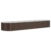 Povišena vrtna gredica od pocincanog celika 296 x 80 x 36 cm smedi