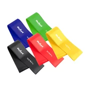 shumee Komplet vadbenih trakov iz lateksa - Mini Band L, 2,3-18,2 kg, 5 trakov, pisan, REBEL ACTIVE
