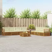 Set vanjskih sofa 8 kom. Prirodna i krem
