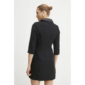 Morgan Pletena obleka 251-RUBIBI Črna Slim Fit