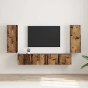 vidaXL TV stenska omara 2 pcs Star les 30 x 31 x 80 cm Konstruiran les