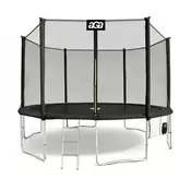 Aga Sport Pro Trampolin 430 cm Črna + zaščitna mreža + lestev + žep za obutev